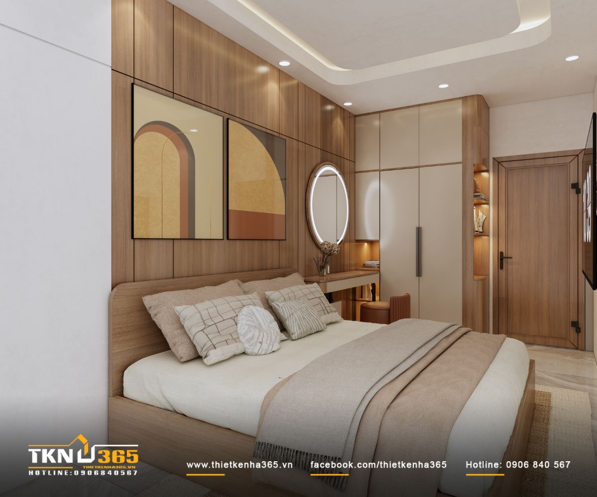 B&agrave;n trang điểm v&agrave; kệ trang tr&iacute; t&iacute;ch hợp kh&eacute;o l&eacute;o trong hệ tủ, đ&aacute;p ứng c&ocirc;ng năng m&agrave; kh&ocirc;ng l&agrave;m rối kh&ocirc;ng gian