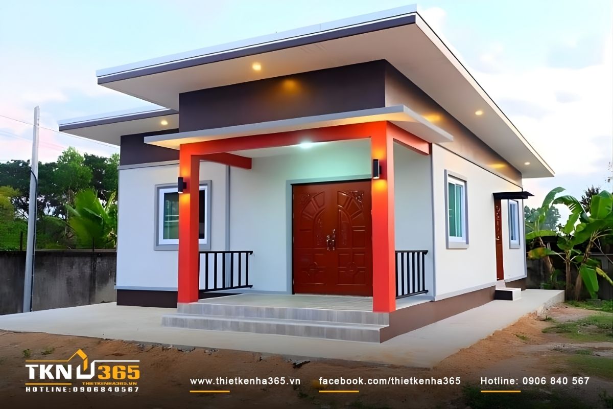 Nhà cấp 4 dùng kết cấu đơn giản, mái tôn/ngói phổ thông, tuổi thọ dưới 20 năm, chi phí thấp nhất