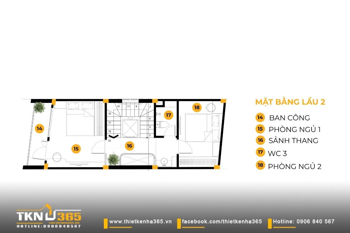 Kiểm tra bản vẽ nhà 1 trệt 2 lầu chú ý cầu thang, giếng trời và sự thống nhất giữa kiến trúc - kỹ thuật