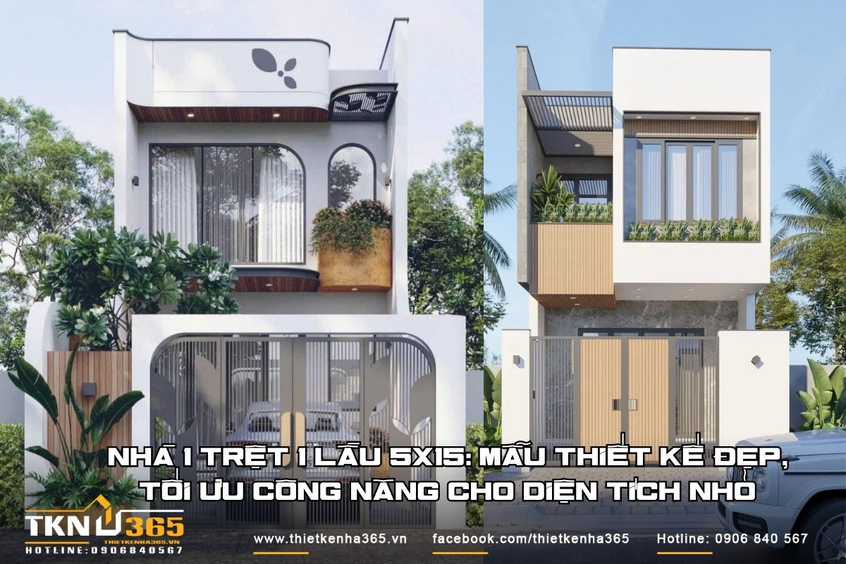 mẫu nhà 1 trệt 1 lầu 5x15m