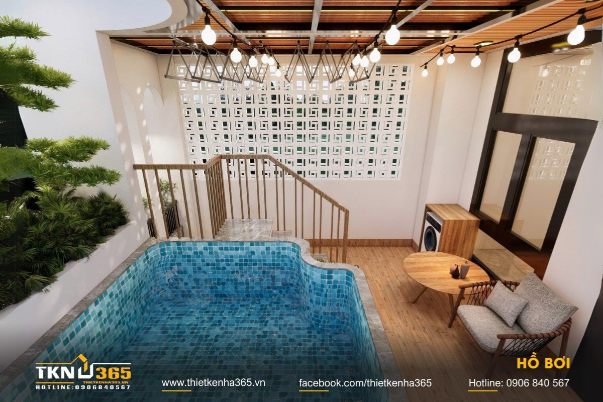 Mẫu nh&agrave; 1 trệt 2 lầu 1 s&acirc;n thượng thư gi&atilde;n d&ugrave;ng b&agrave;n ghế, m&aacute;i k&iacute;nh, đ&egrave;n ngo&agrave;i trời tạo ph&ograve;ng kh&aacute;ch tr&ecirc;n cao