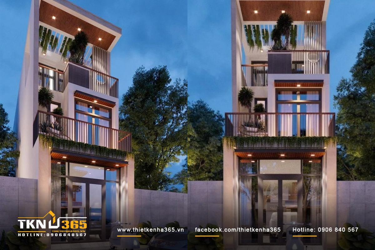 Mảng xanh gi&uacute;p cải thiện vi kh&iacute; hậu cho nh&agrave; 3 tầng 4x15