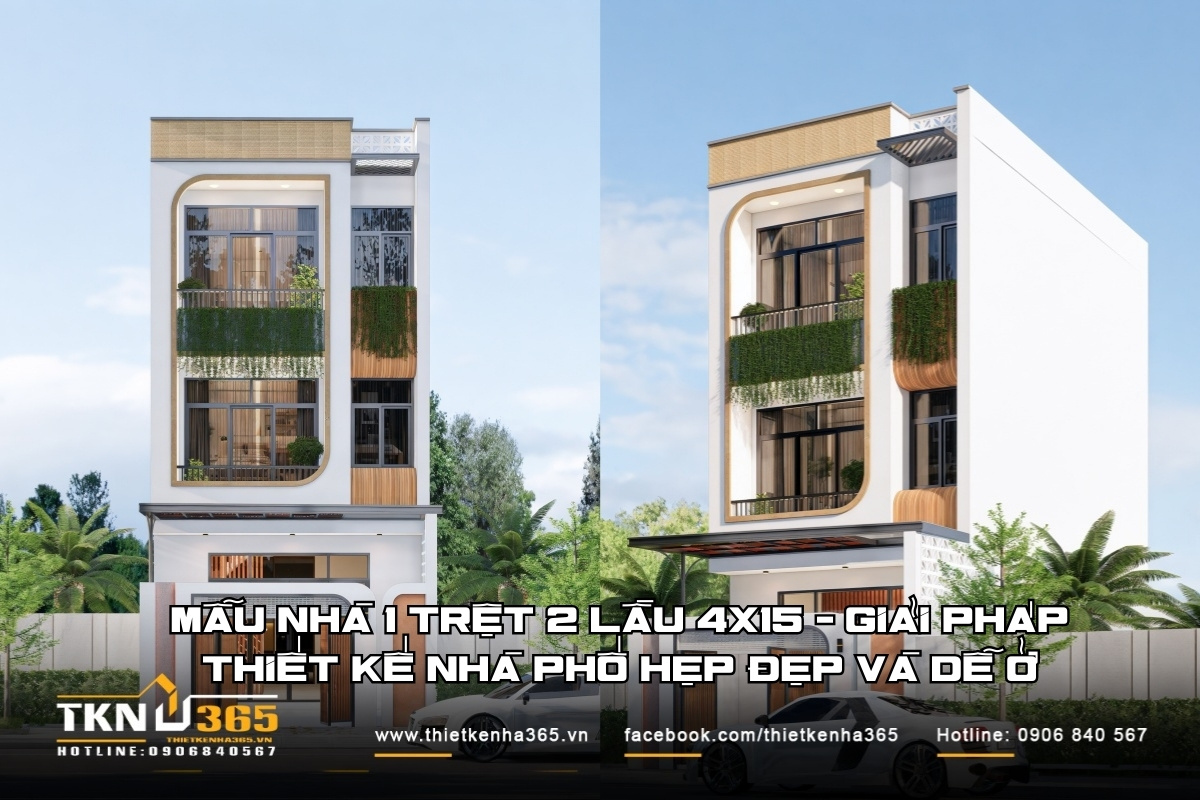 Mẫu Nhà 1 Trệt 2 Lầu 4x15 Đẹp – Mặt Bằng Công Năng & Chi Phí Tham Khảo