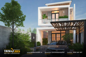 Mẫu nh&agrave; 7x15m 2 tầng sở hữu diện t&iacute;ch s&agrave;n 180m2 nếu đạt tỷ lệ x&acirc;y dựng 80 - 85%