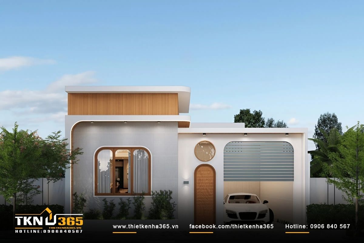 Mẫu thiết kế nh&agrave; 8x15m 1 tầng 3 ph&ograve;ng ngủ sở hữu kết cấu đơn giản, thời gian thi c&ocirc;ng nhanh, chi ph&iacute; x&acirc;y dựng tối ưu