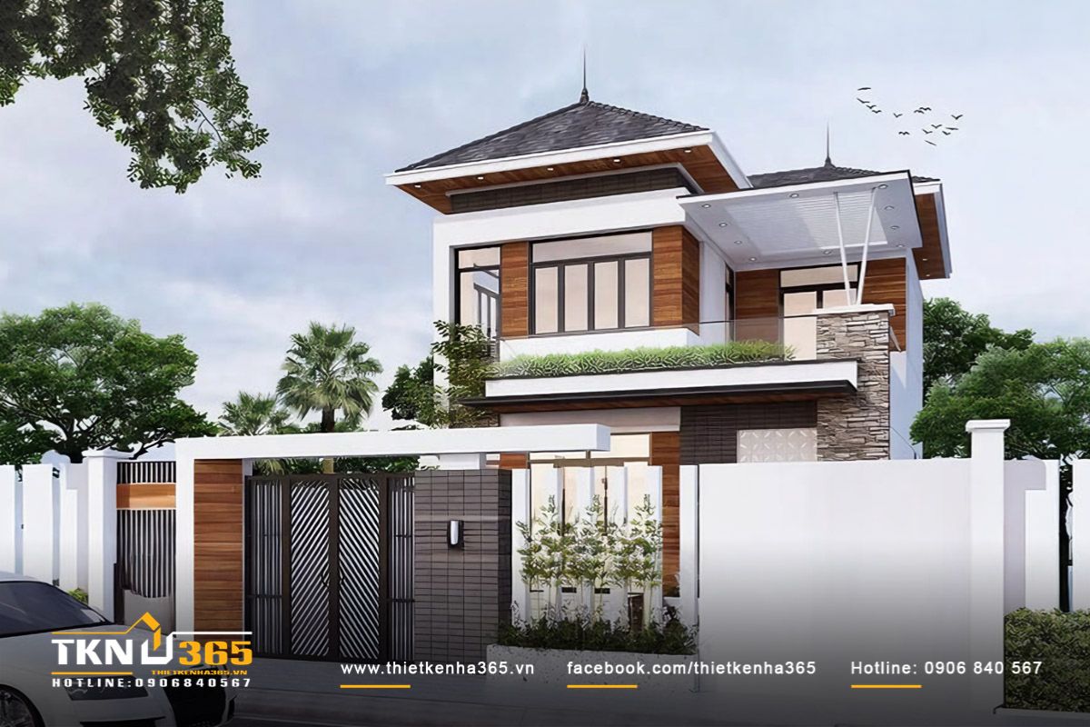 Mẫu thiết kế nh&agrave; 8x15m 2 tầng phong c&aacute;ch hiện đại ph&ugrave; hợp với gia đ&igrave;nh nhiều thế hệ