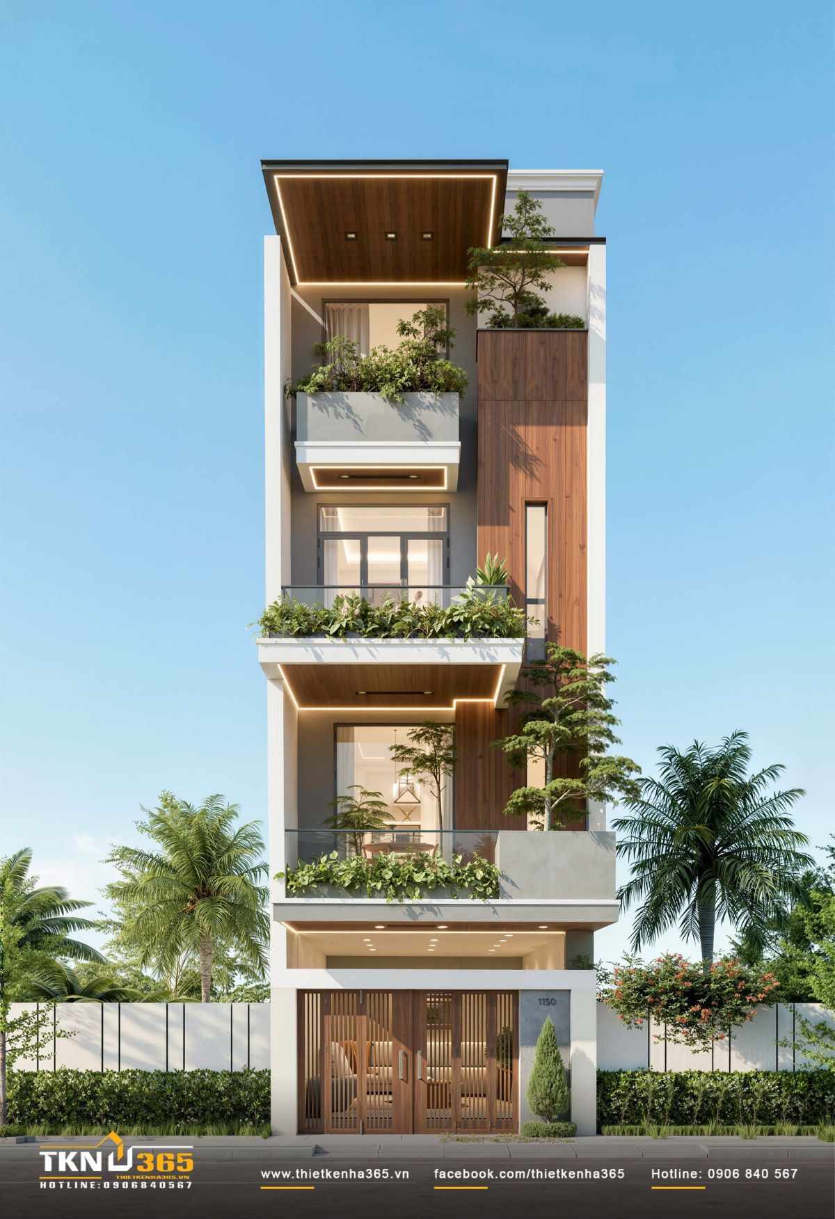 Nhà phố 4 tầng 4x18m: Ban công xanh mở ra “ốc đảo” nhỏ giữa đô thị