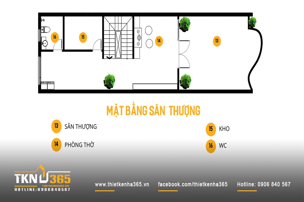 S&acirc;n thượng rộng kết hợp ph&ograve;ng thờ, kho v&agrave; WC, tạo kh&ocirc;ng gian linh hoạt cho thư gi&atilde;n v&agrave; c&aacute;c nhu cầu sử dụng l&acirc;u d&agrave;i