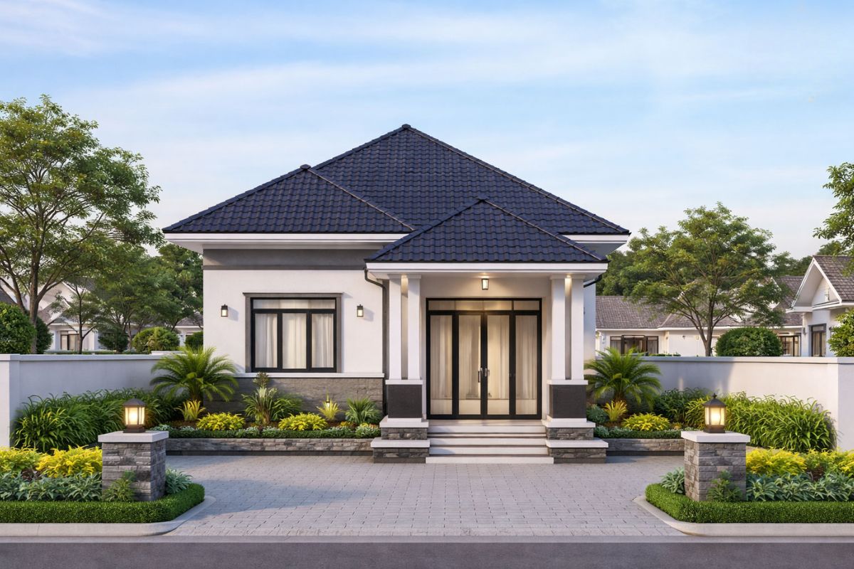 Thiết kế nhà vườn 10x20m có nhiều chi tiết phức tạp khiến chi phí vượt xa dự toán ban đầu (Ảnh: Sưu tầm)