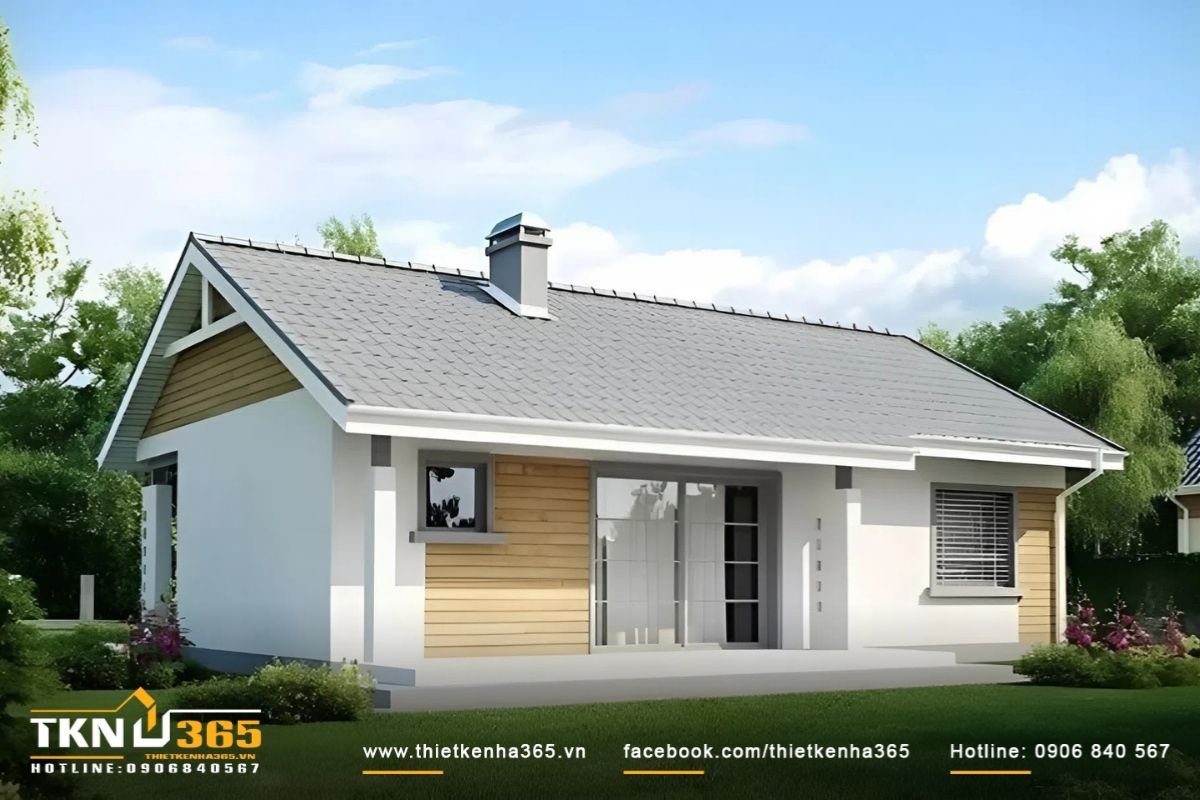 Mẫu nhà cấp 4 6x20m không nên xây kín toàn bộ diện tích, việc chừa sân trước và sân sau giúp đảm bảo khả năng lấy sáng, thông gió tự nhiên