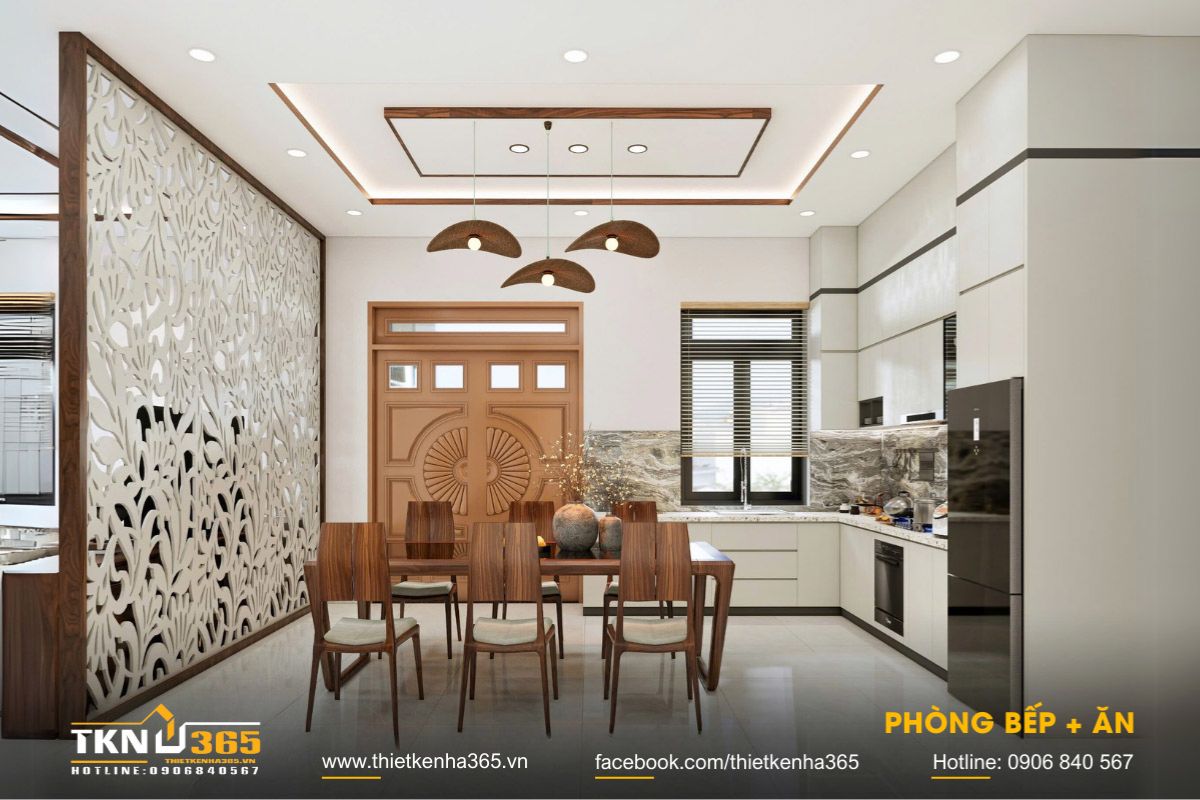 Để tối ưu không gian cho nhà cấp 4 6x20m, nên hạn chế sử dụng vách ngăn kín giữa các khu vực chức năng