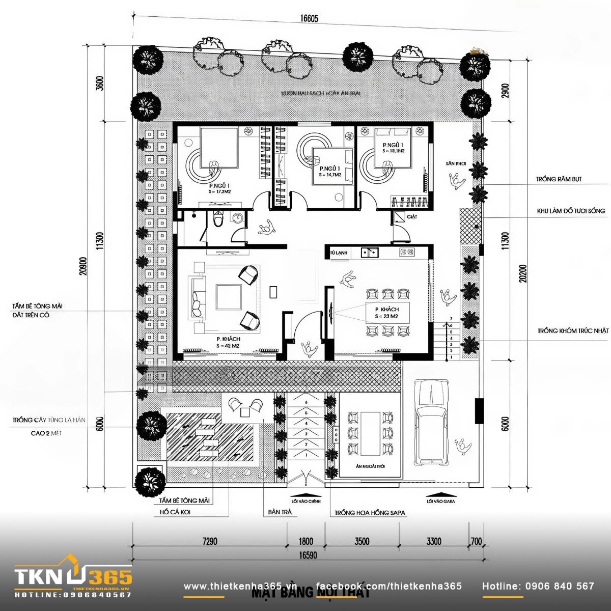 Bản vẽ nhà mái Nhật 1 tầng ưu tiên sự kết nối giữa các khu vực chức năng
