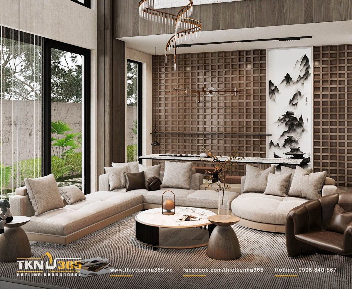 Nhà mái Nhật ưu tiên không gian mở, tận dụng cửa kính để lấy sáng và thúc đẩy lưu thông gió tự nhiên