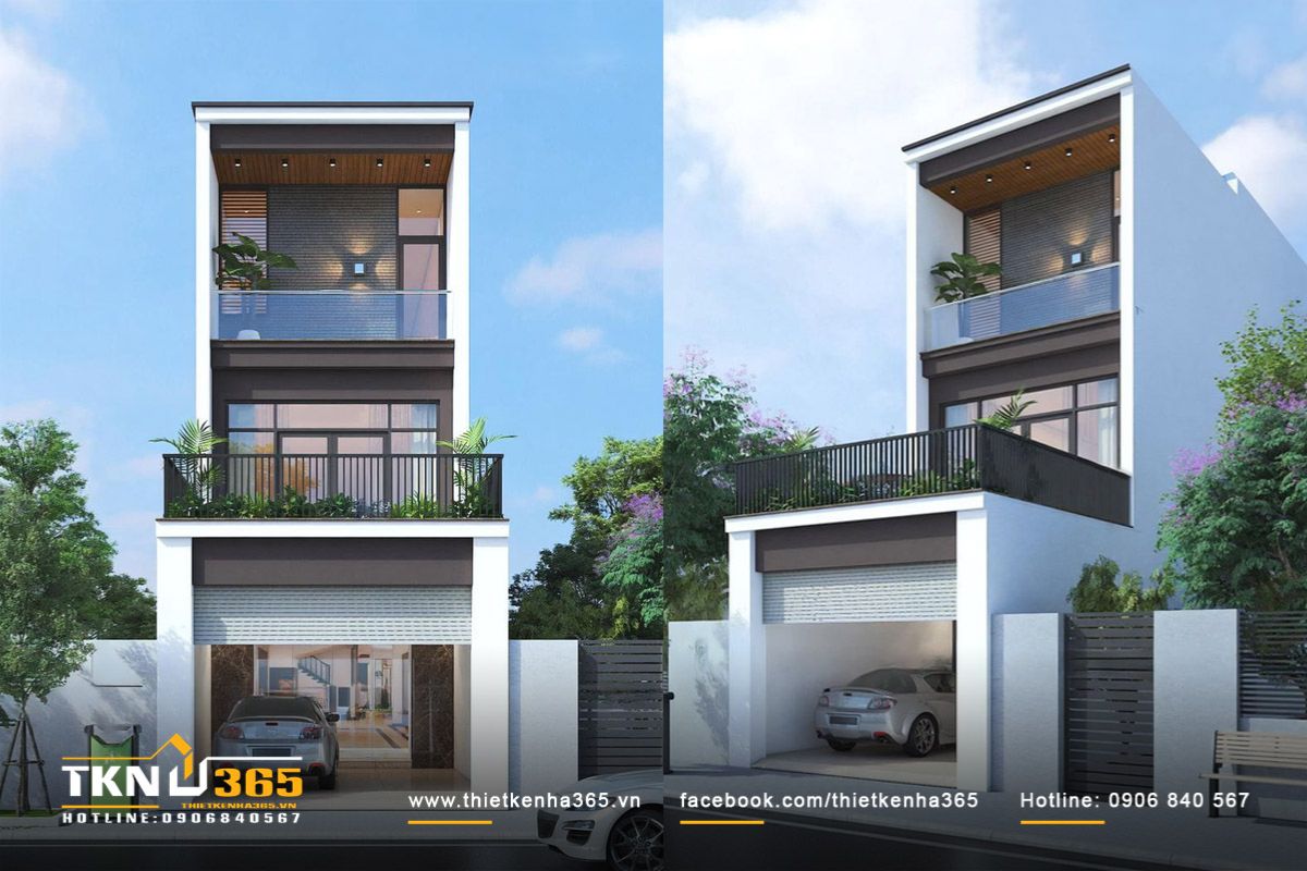 Nhà phố 3 tầng 5x20m có gara ô tô là phương án được nhiều gia chủ lựa chọn trong bối cảnh đô thị đông đúc