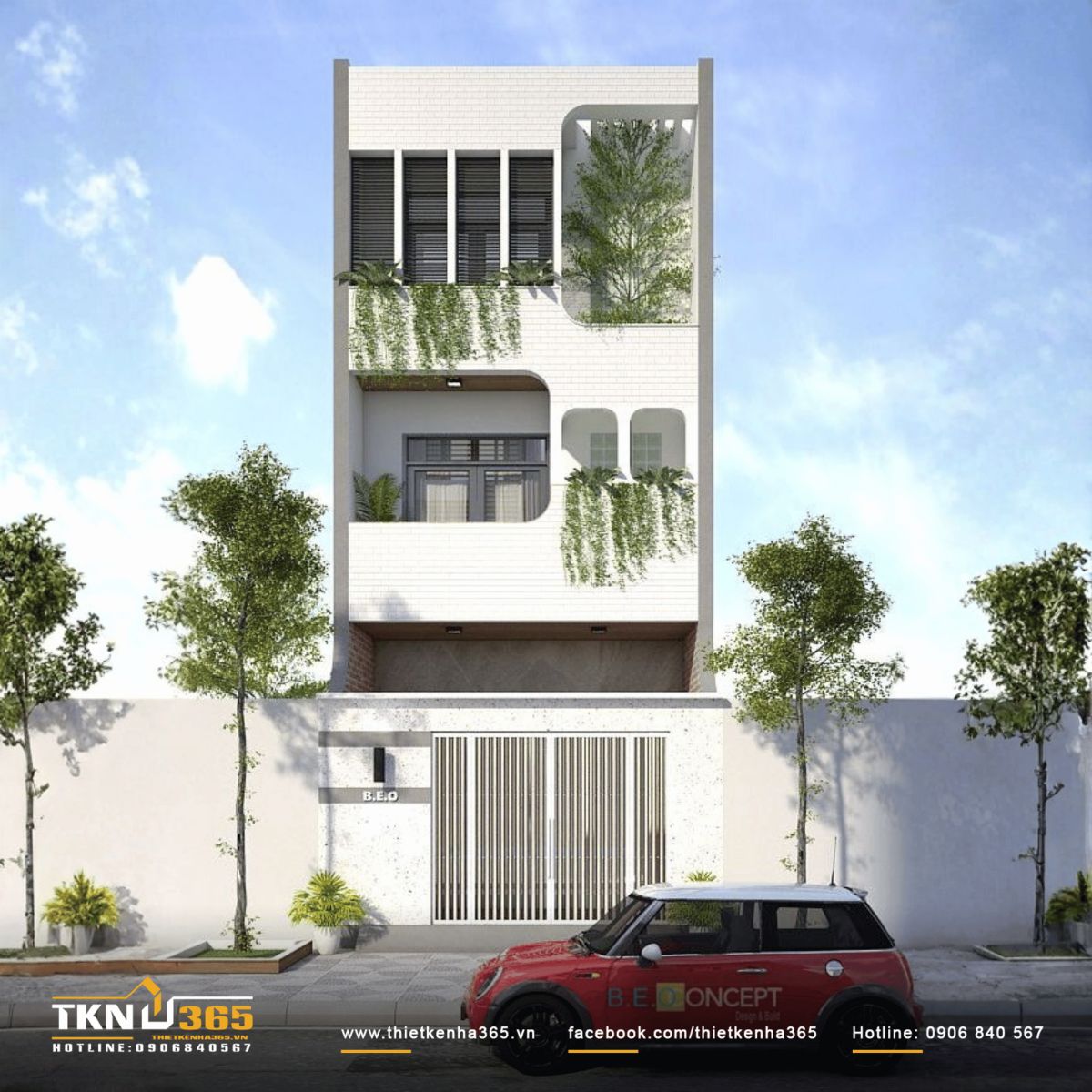 Nhà ống 5x20m 3 tầng đẹp phù hợp với gia đình đông thành viên mà vẫn phân chia rõ ràng khu vực sinh hoạt chung và riêng