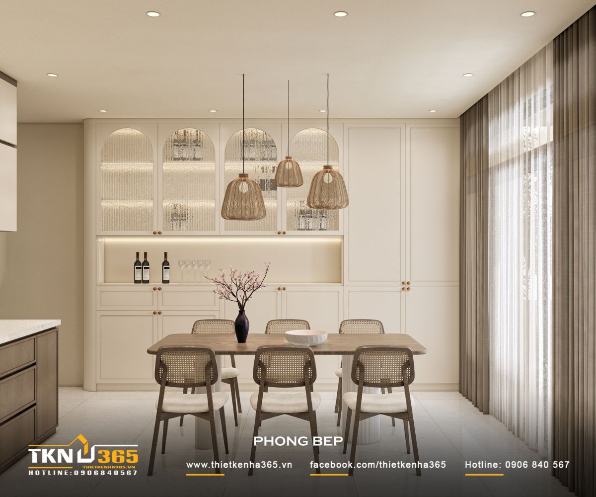 Không gian bếp - ăn liên thông, giúp kết nối sinh hoạt gia đình một cách tự nhiên