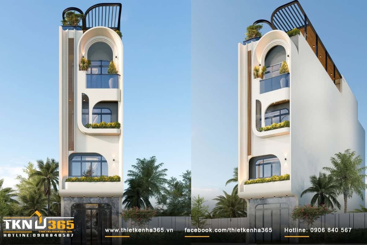 thiết kế nhà phố 5 tầng