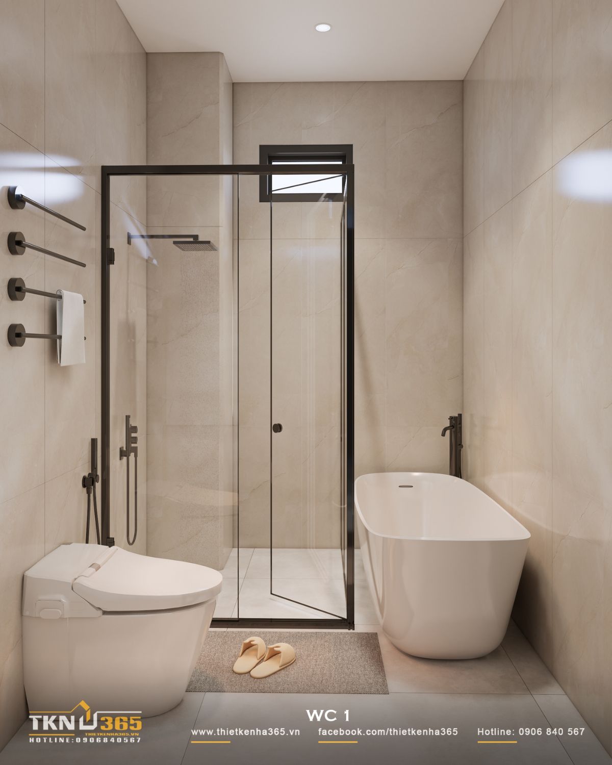 Thiết kế nội thất nhà phố 1 trệt 1 lầu: Lời giải cho không gian vừa ở vừa kinh doanh 28 Các bề mặt vật liệu được xử lý phẳng và liên tục, hạn chế chi tiết thừa, giúp không gian luôn sạch sẽ và dễ bảo trì