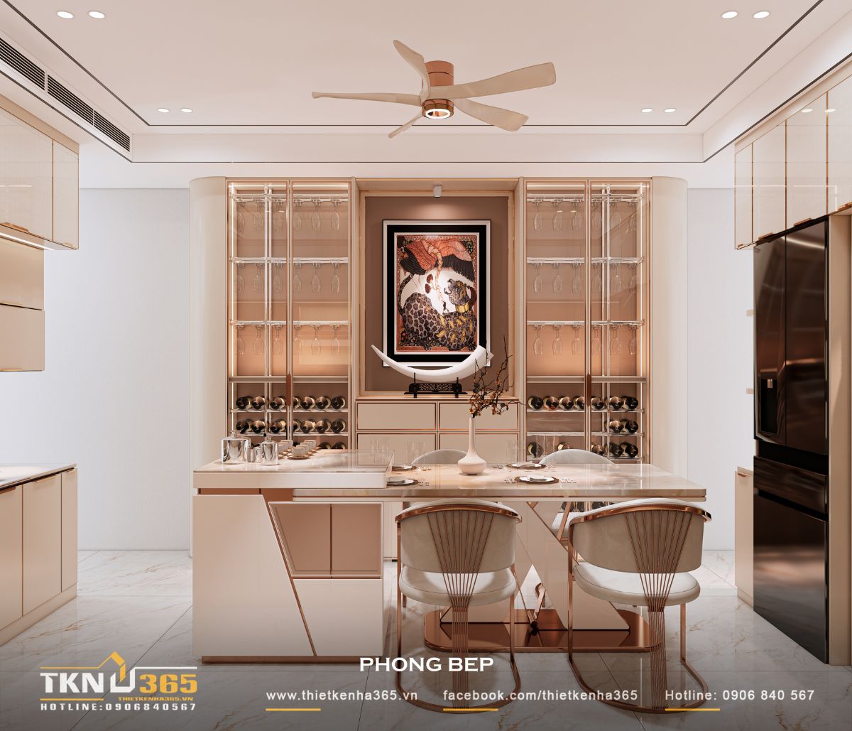 Thiết kế nội thất nhà phố 5 tầng sang trọng tại quận 7: Mỗi tầng là một thế giới riêng 35 Ánh sáng tự nhiên từ sân thượng lan tỏa vào không gian, giúp khu bếp luôn sáng thoáng và dễ chịu