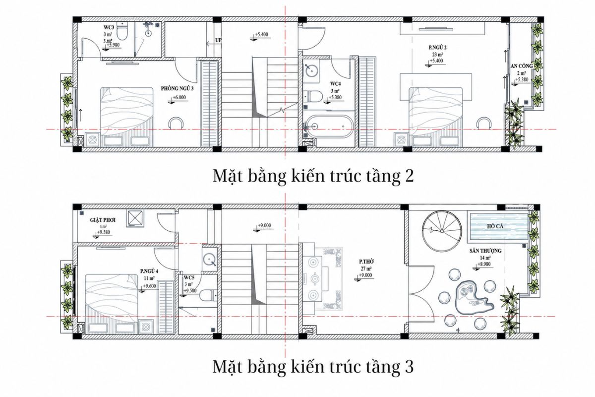 45+ Mẫu Nhà 1 Trệt 1 Lửng 2 Lầu Đẹp, Hiện Đại Và Tối Ưu Công Năng 11 Nhà 1 trệt 1 lửng 2 lầu dành riêng các tầng lầu cho không gian sinh hoạt riêng tư (Ảnh: Sưu tầm)