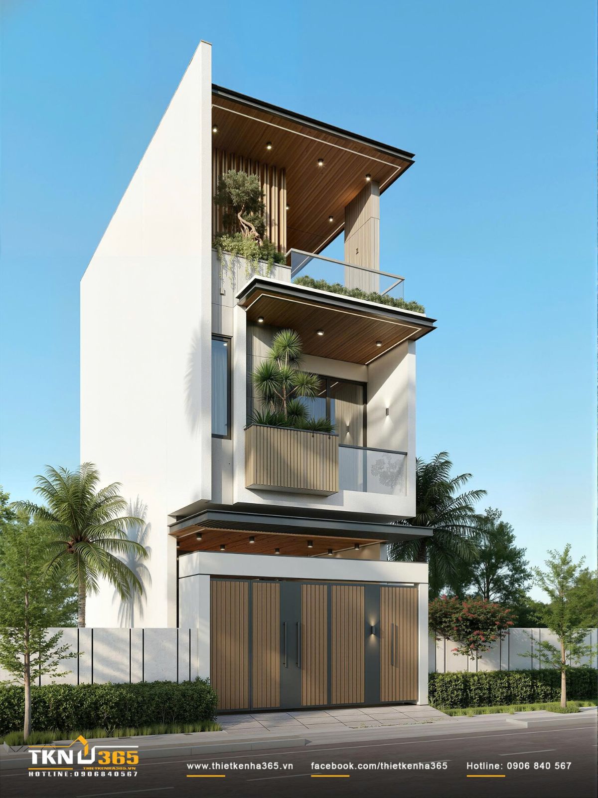 Nhà phố 3 tầng mang theo cảm giác thân thuộc trong từng lớp không gian đầy hơi thở thiên nhiên 3 Nhà phố 3 tầng tận dụng mái đua sâu và logia phủ xanh nhằm tạo lớp đệm khí hậu tự nhiên cho không gian sống bên trong