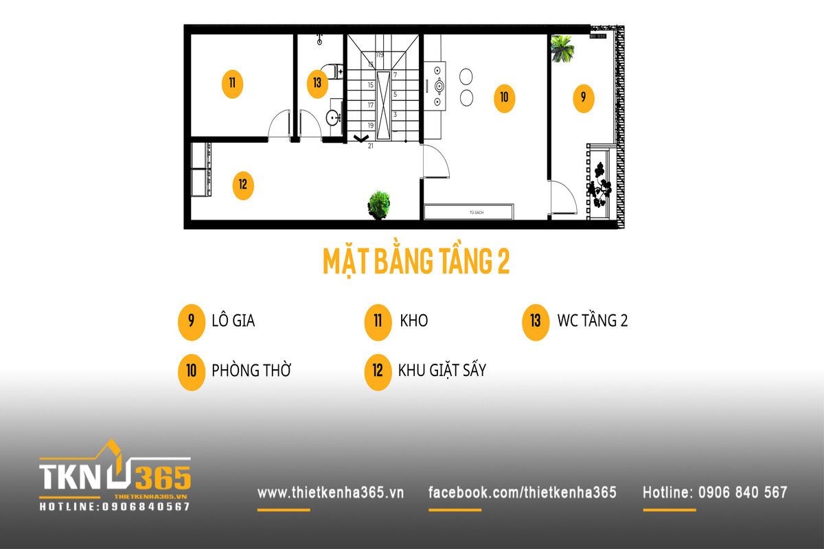 Nhà phố 3 tầng mang theo cảm giác thân thuộc trong từng lớp không gian đầy hơi thở thiên nhiên 7 Nhà phố 3 tầng tận dụng các khoảng logia và sân thượng mở như lớp đệm giúp không khí lưu thông liên tục giữa các tầng