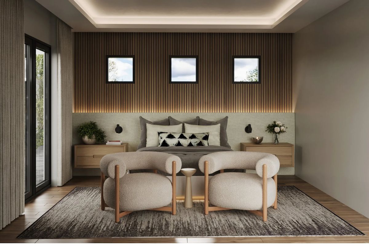 Phong Cách Japandi Là Gì? Đặc Trưng, Cách Thiết Kế & Ứng Dụng Trong Nội Thất 9 Phòng ngủ phong cách Japandi ưu tiên sự tĩnh lặng thông qua nội thất thấp, vật liệu tự nhiên và bảng màu nhẹ giúp không gian luôn thư giãn, dễ chịu (Ảnh: Sưu tầm)