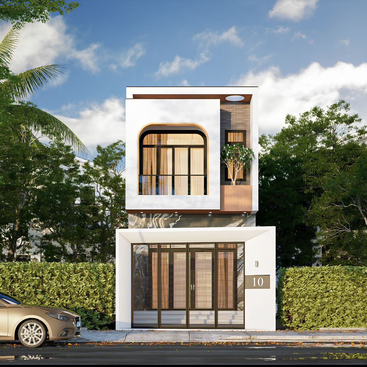 45+ Mẫu Nhà 1 Trệt 1 Lửng 1 Lầu 4x16 Đẹp, Hiện Đại Và Tối Ưu Không Gian 2026 11 Mẫu nhà 1 trệt 1 lửng 1 lầu 4x16 có tổng diện tích xây dựng khoảng 220m2 (Ảnh: Sưu tầm)
