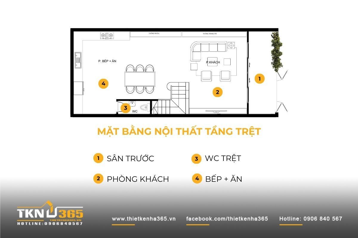 35+ Mẫu Nhà 1 Trệt 2 Lầu 4x12 Đẹp, Hiện Đại Và Tối Ưu Công Năng 2026 9 Bản vẽ nhà 1 trệt 2 lầu 4x12 với bố trí mặt bằng tầng trệt khoa học, tận dụng tối đa diện tích sử dụng