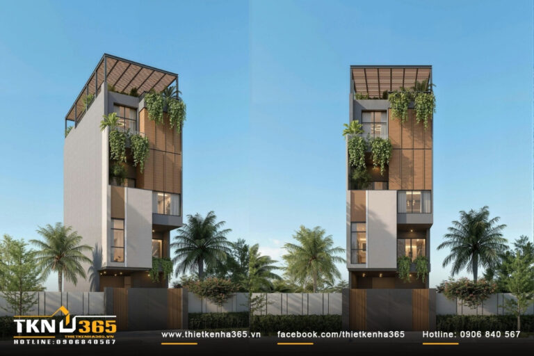 Thiết Kế Nhà Phố 5 Tầng 6x16m Hiện Đại Với 9 Phòng Ngủ