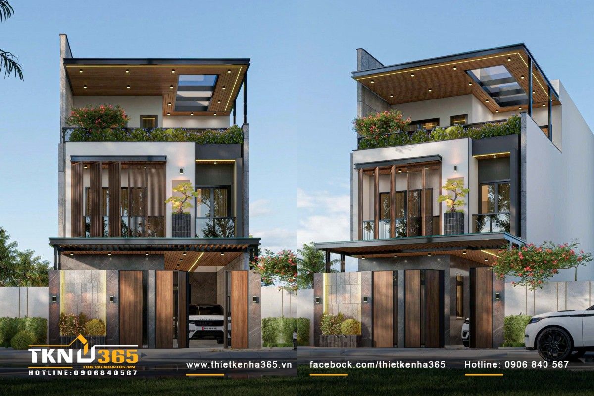 Mẫu cổng nhà đẹp với những chi tiết hoàn thiện đồng bộ, tăng giá trị thẩm mỹ của thiết kế mặt tiền