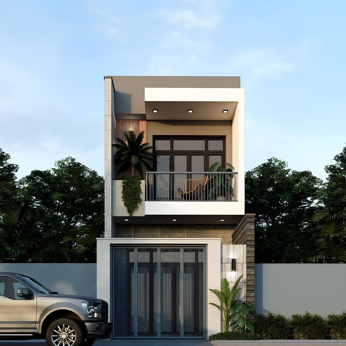 Lựa chọn thiết kế mặt tiền nhà 4x10 đơn giản là một trong những cách giúp tiết kiệm chi phí hiệu quả (Ảnh: Sưu tầm)