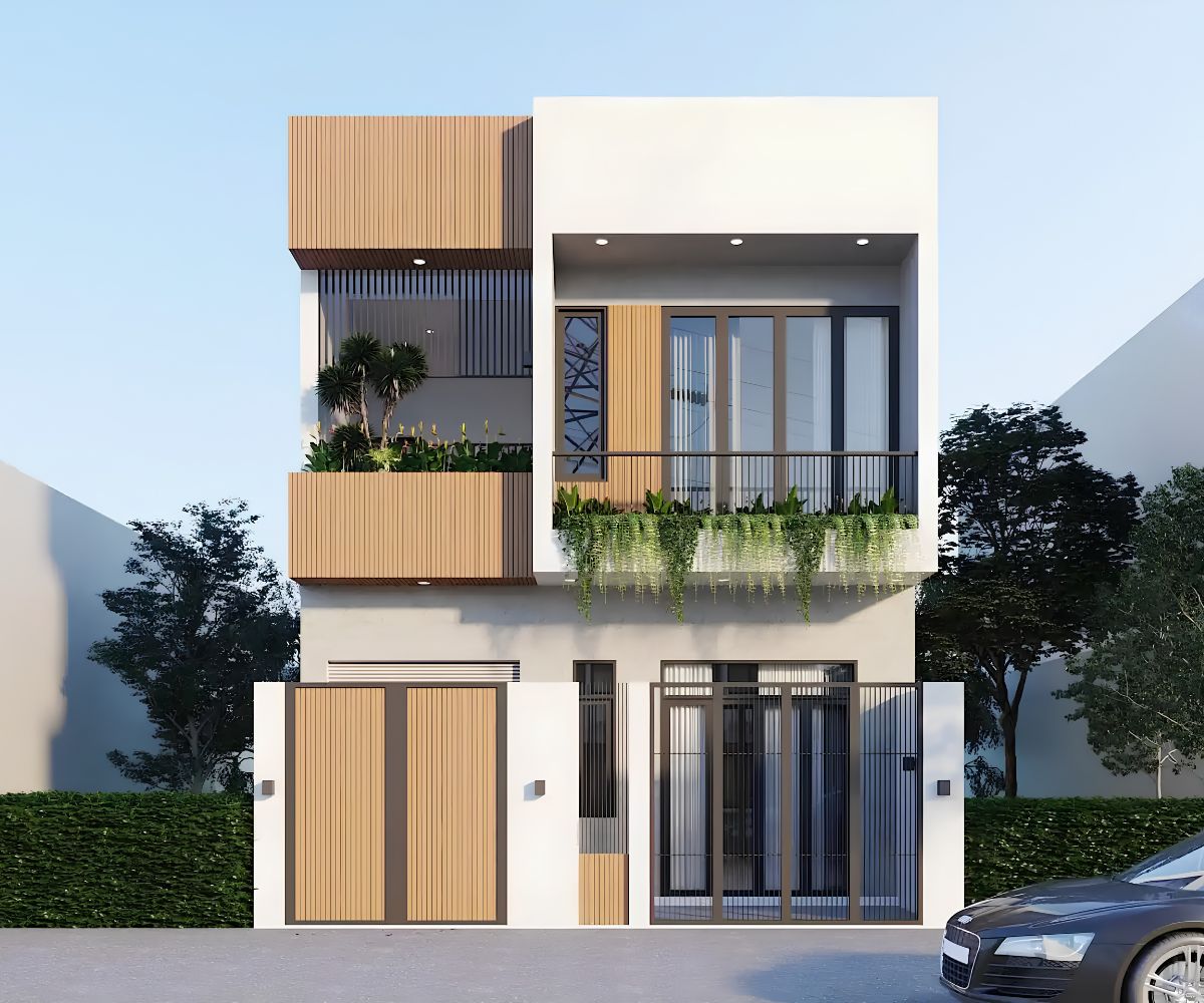 35+ Mẫu Nhà 1 Trệt 1 Lầu 7x12 Đẹp, Hiện Đại Kèm Bản Vẽ & Chi Phí 23 Mẫu nhà 1 trệt 1 lầu 7x12 đẹp hiện đại với 3 phòng ngủ, bố trí phòng khách - bếp - ăn liên thông phù hợp với nhu cầu sử dụng của gia đình trẻ (Ảnh: Sưu tầm)