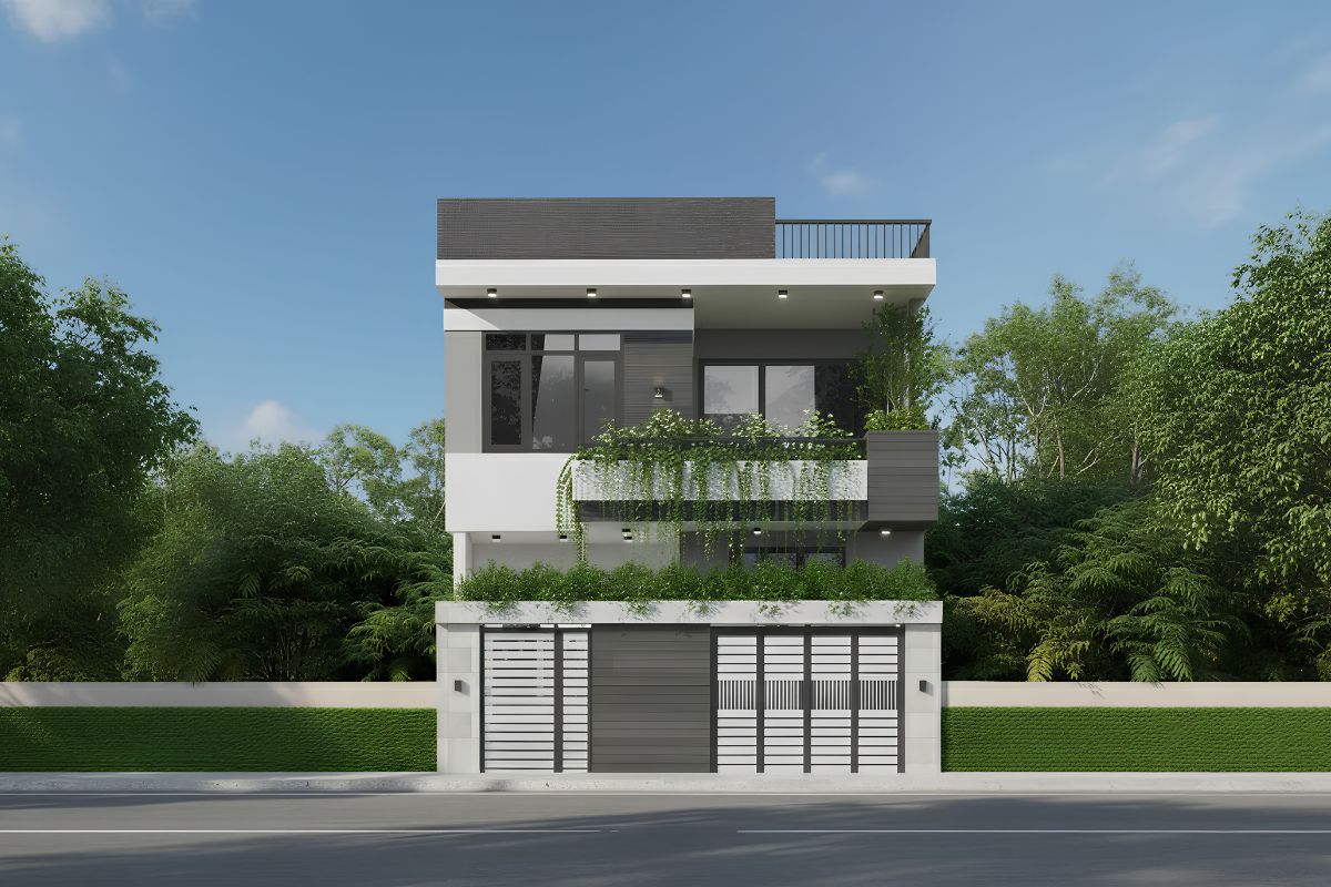 35+ Mẫu Nhà 1 Trệt 1 Lầu 7x12 Đẹp, Hiện Đại Kèm Bản Vẽ & Chi Phí 3 Nhà 2 tầng mặt tiền 7m đảm bảo không gian sống luôn thoáng sáng (Ảnh: Sưu tầm)