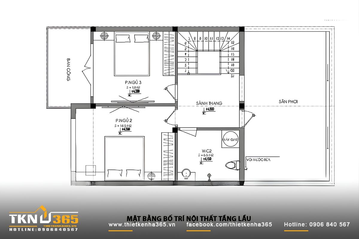 35+ Mẫu Nhà 1 Trệt 1 Lầu 7x15m Đẹp, Hiện Đại Và Tối Ưu Công Năng 13 Bản vẽ mặt bằng tầng lầu mẫu nhà 1 trệt 1 lầu 7x15m
