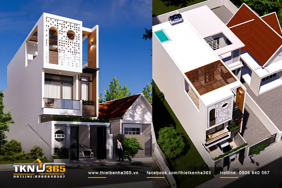 35+ Mẫu Thiết Kế Nhà 4x20 Đẹp, Hiện Đại Và Tối Ưu Công Năng 10 Mẫu nhà 4x20 tối ưu ánh sáng với thiết kế giếng trời hợp lý, giảm phụ thuộc vào hệ thống chiếu sáng nhân tạo