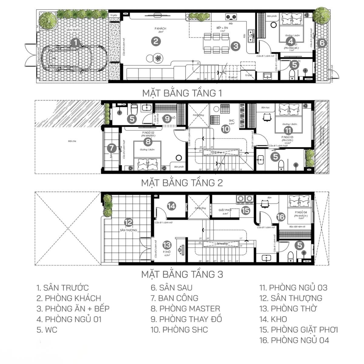 35+ Mẫu Thiết Kế Nhà 4x20 Đẹp, Hiện Đại Và Tối Ưu Công Năng 12 Bản vẽ mặt bằng mẫu thiết kế nhà 4x20 đẹp với 4 phòng ngủ (Ảnh: Sưu tầm)