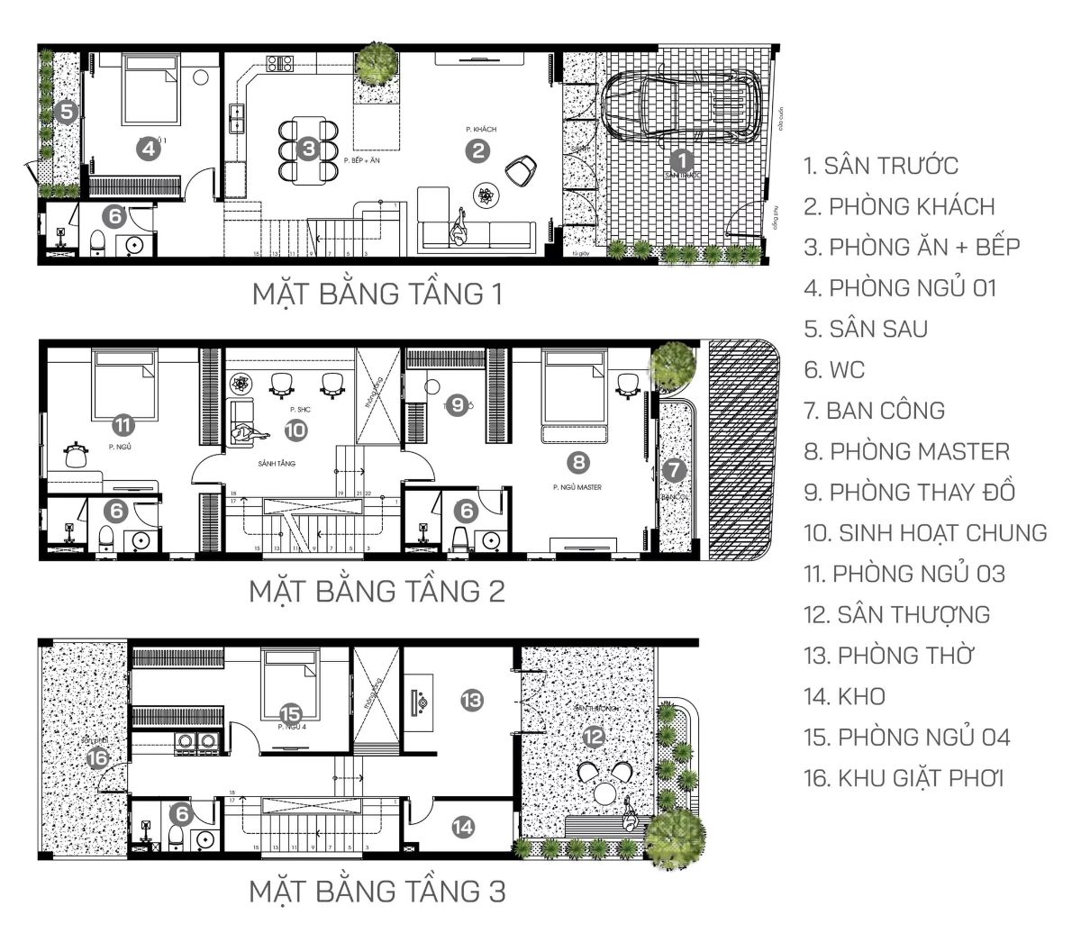 35+ Mẫu Thiết Kế Nhà 5x15 Đẹp, Hiện Đại Và Tối Ưu Công Năng Nhất 12 Bản vẽ mặt bằng mẫu thiết kế nhà 5x15 đẹp với 4 phòng ngủ (Ảnh: Sưu tầm)