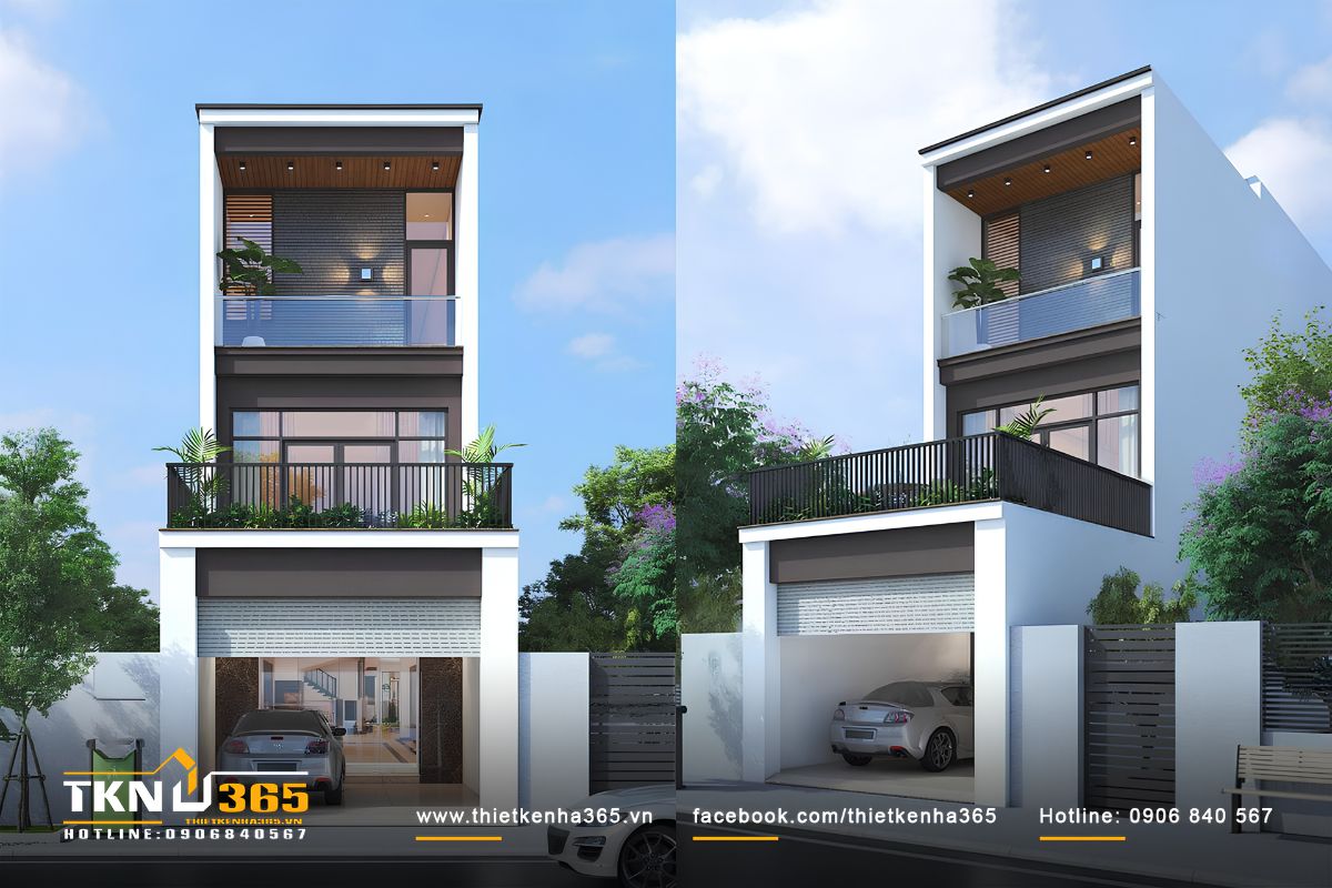 35+ Mẫu Thiết Kế Nhà 5x15 Đẹp, Hiện Đại Và Tối Ưu Công Năng Nhất 8 Mẫu nhà đẹp 5x15 bố trí gara ô tô ở tầng trệt