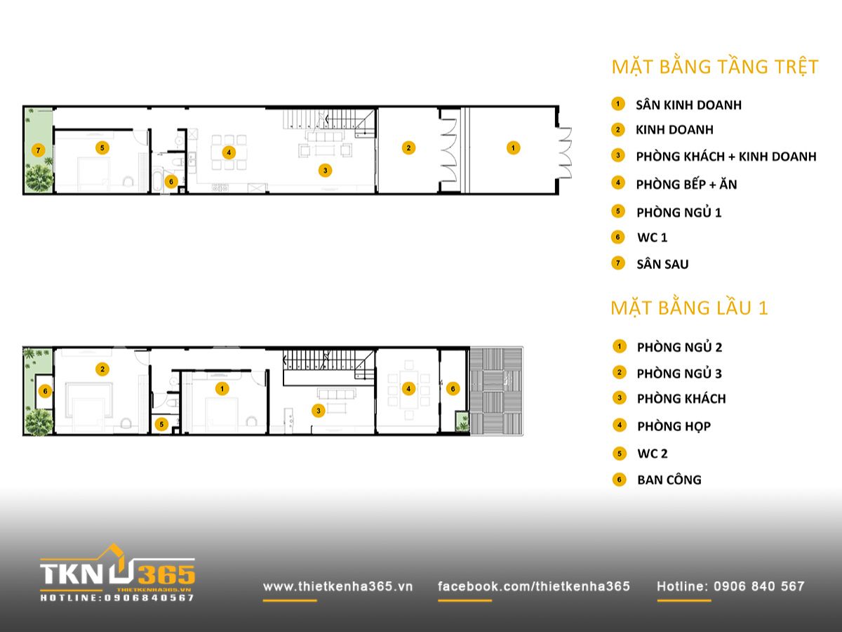 45+ Mẫu Thiết Kế Nhà 5x25 Đẹp, Hiện Đại Và Tối Ưu Công Năng Nhất 13 Bố trí công năng nhà 5x25 với 3 - 4 phòng ngủ cho gia đình 4 - 5 người