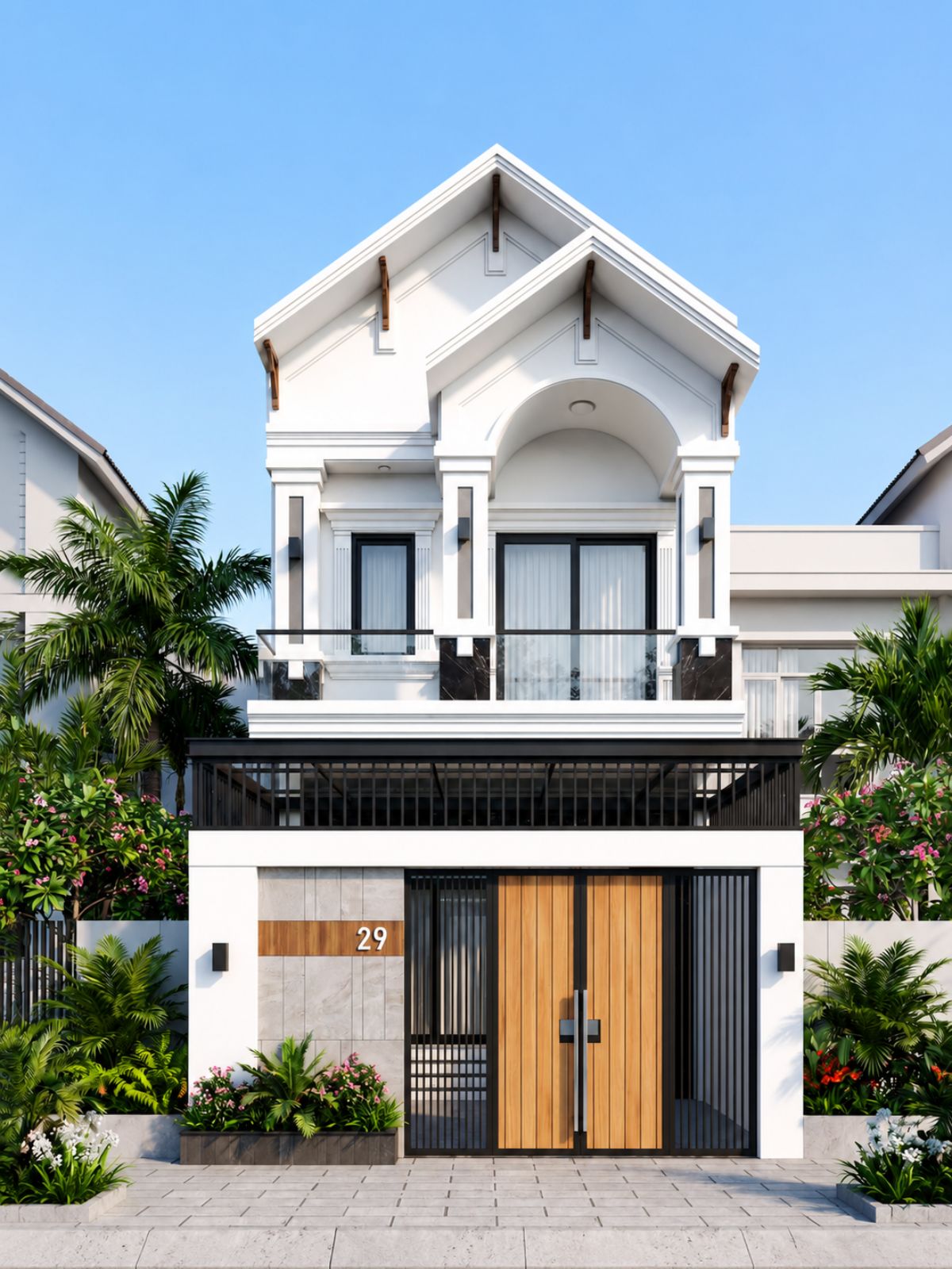 35+ Mẫu Nhà 5x18 1 Trệt 1 Lầu Đẹp, Hiện Đại Và Tối Ưu Công Năng Nhất 12 Mẫu nhà 5x18 mái thái 1 trệt 1 lầu sở hữu thiết kế đẹp, phù hợp với khí hậu tại Việt Nam (Ảnh: Sưu tầm)