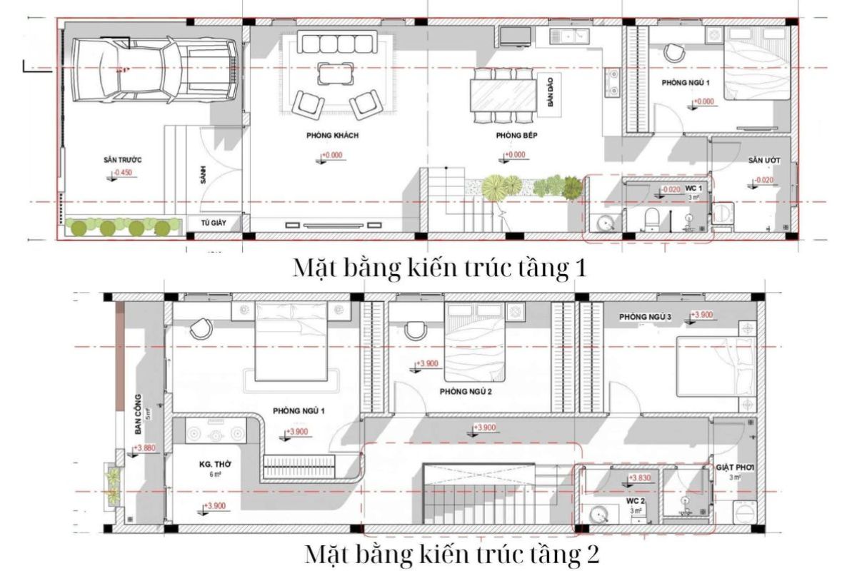 35+ Mẫu Nhà 5x18 1 Trệt 1 Lầu Đẹp, Hiện Đại Và Tối Ưu Công Năng Nhất 14 Bản vẽ nhà 5x18 1 trệt 1 lầu phương án 4 phòng ngủ (Ảnh: Sưu tầm)