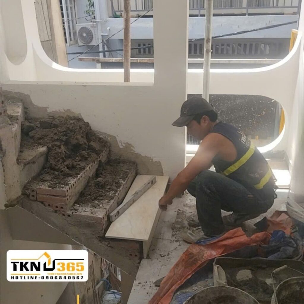 Tiến độ thi công nhà 1 trệt 3 lầu – chị Vân – Quận 1 83 nha pho 1 tret 2 lau cua chi van 13 2