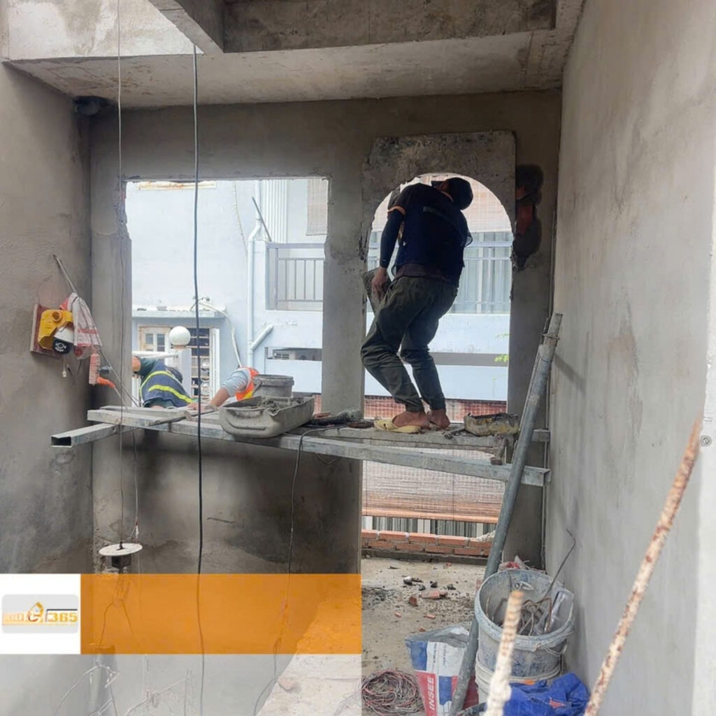 Tiến độ thi công nhà 1 trệt 3 lầu – chị Vân – Quận 1 65 nha pho 1 tret 2 lau cua chi van 4 2