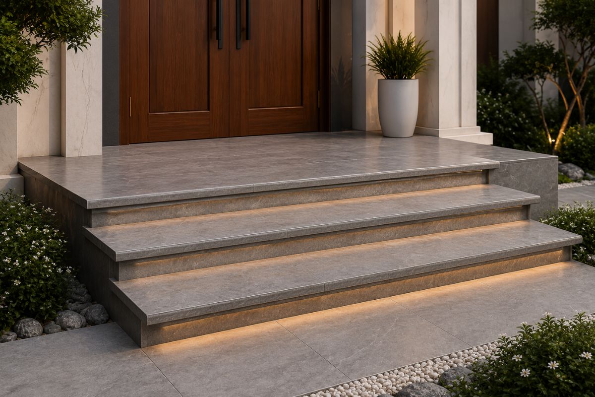 Cách Tính Bậc Tam Cấp Chính Xác Chuẩn Phong Thủy Và Đúng Kỹ Thuật 14 Khi xây dựng bậc tam cấp, nên lựa chọn vật liệu có bề mặt nhám cùng khả năng chống trơn trượt tốt (Ảnh: Sưu tầm)