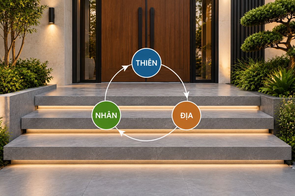 Cách Tính Bậc Tam Cấp Chính Xác Chuẩn Phong Thủy Và Đúng Kỹ Thuật 7 Nhiều gia chủ áp dụng cách tính bậc tam cấp chính xác chuẩn phong thủy theo Thiên - Địa - Nhân (Ảnh: Sưu tầm)