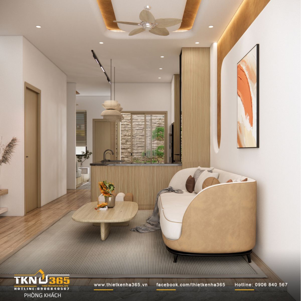 30+ Mẫu Nhà 1 Trệt 1 Lầu 4x13 Đẹp, Hiện Đại Và Tối Ưu Công Năng 12 Mẫu nhà 1 trệt 1 lầu 4x13 đẹp thiết kế phòng khách - bếp - ăn liền mạch