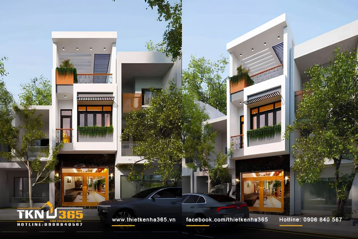 Mẫu nhà 1 trệt 2 lầu có sân thượng 4x10, tạo thêm không gian thư giãn cho các thành viên trong gia đình