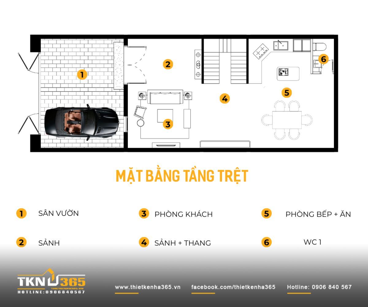 35+ Mẫu Nhà 1 Trệt 2 Lầu 5x14m Đẹp, Hiện Đại Và Tối Ưu Công Năng 11 Bản vẽ mặt bằng tầng trệt mẫu nhà 1 trệt 2 lầu 5x14m đẹp
