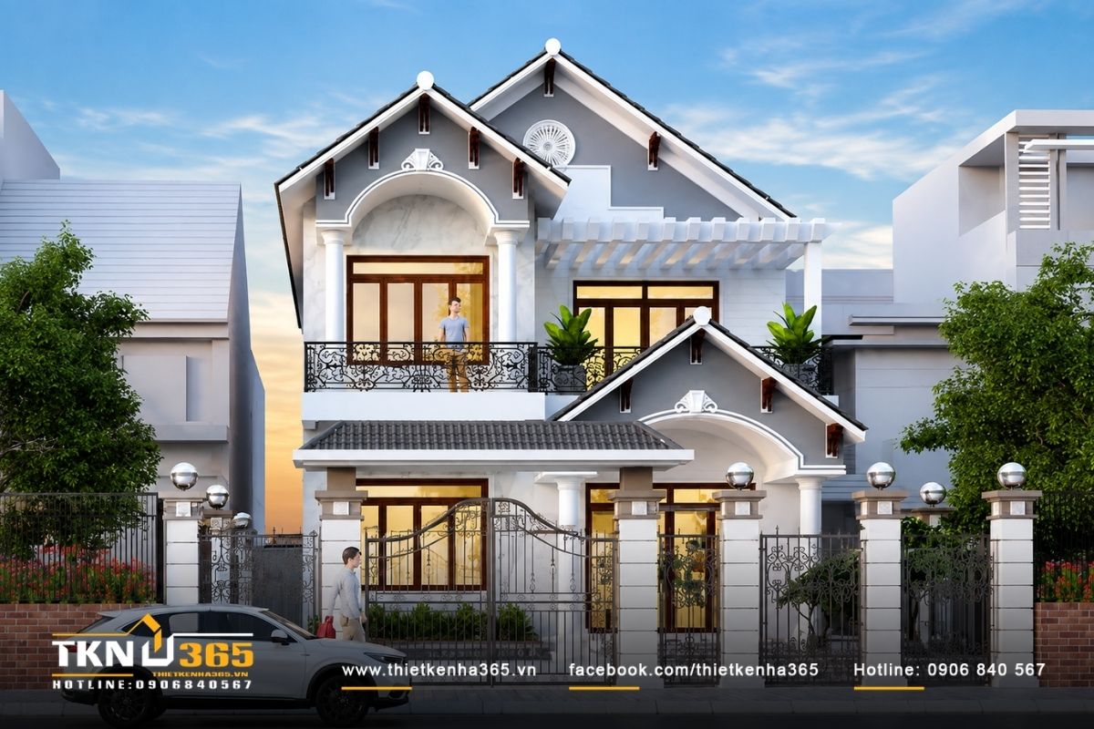 25+ Mẫu Nhà Tân Cổ Điển 1 Trệt 1 Lầu Đẹp, Sang Trọng Và Không Lỗi Thời 2 Tùy vào chiều rộng mặt tiền, tỷ lệ và ngân sách, gia chủ sẽ lựa chọn mức độ trang trí phong cách tân cổ điển tương ứng